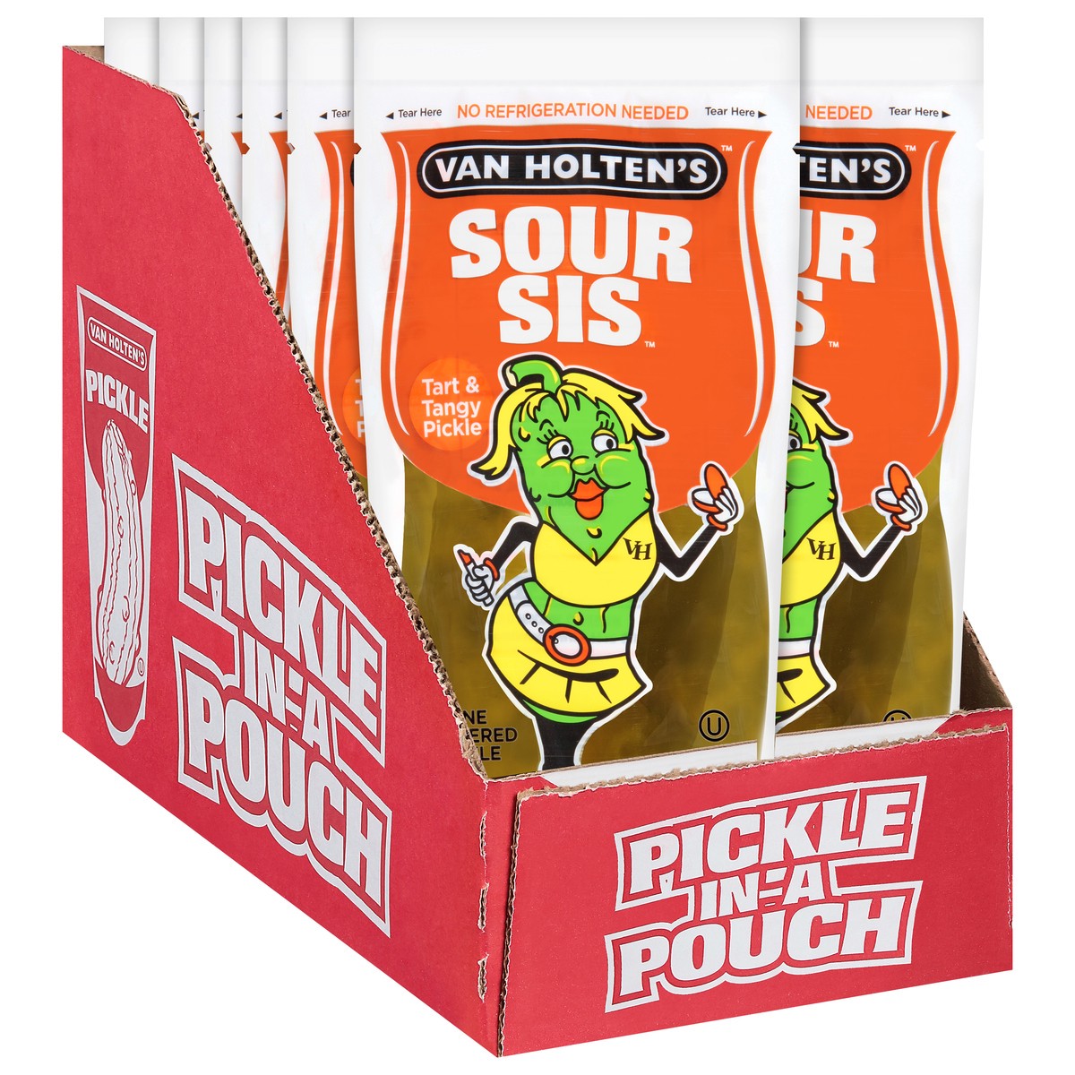 slide 11 of 12, Van Holten's Sour Sis Sour Flavored Pickle in-a Pouch - 12 ct, 12 ct
