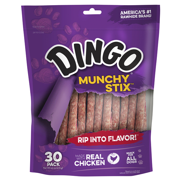 slide 1 of 1, Dingo Munchy Stix Dog Treat, 30 ct