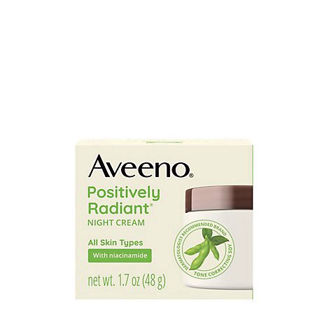 slide 1 of 6, Aveeno Active Naturals Positively Radiant Night Cream Intensive with Vitamin B3 - 1.7 Oz, 1.7 oz