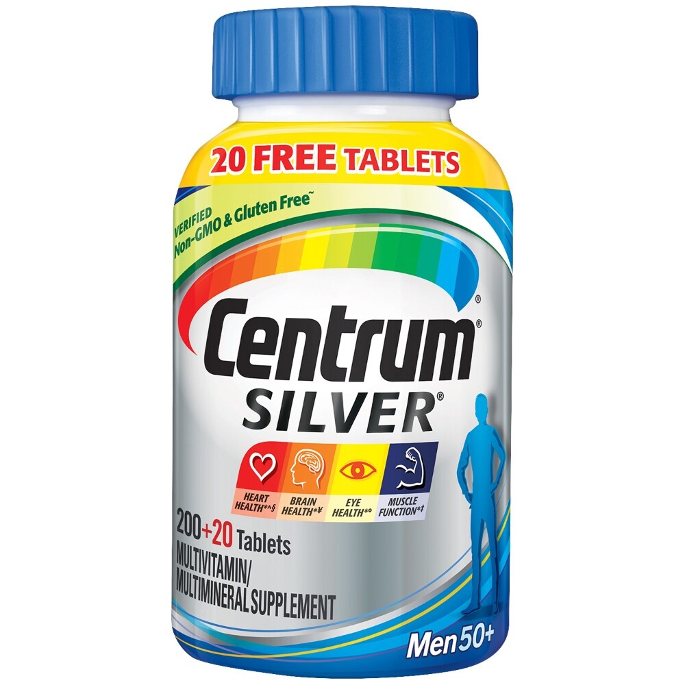 slide 1 of 1, Centrum Silver Men 50+ Multivitamin Dietary Supplement Tablets - 200ct, 200 ct