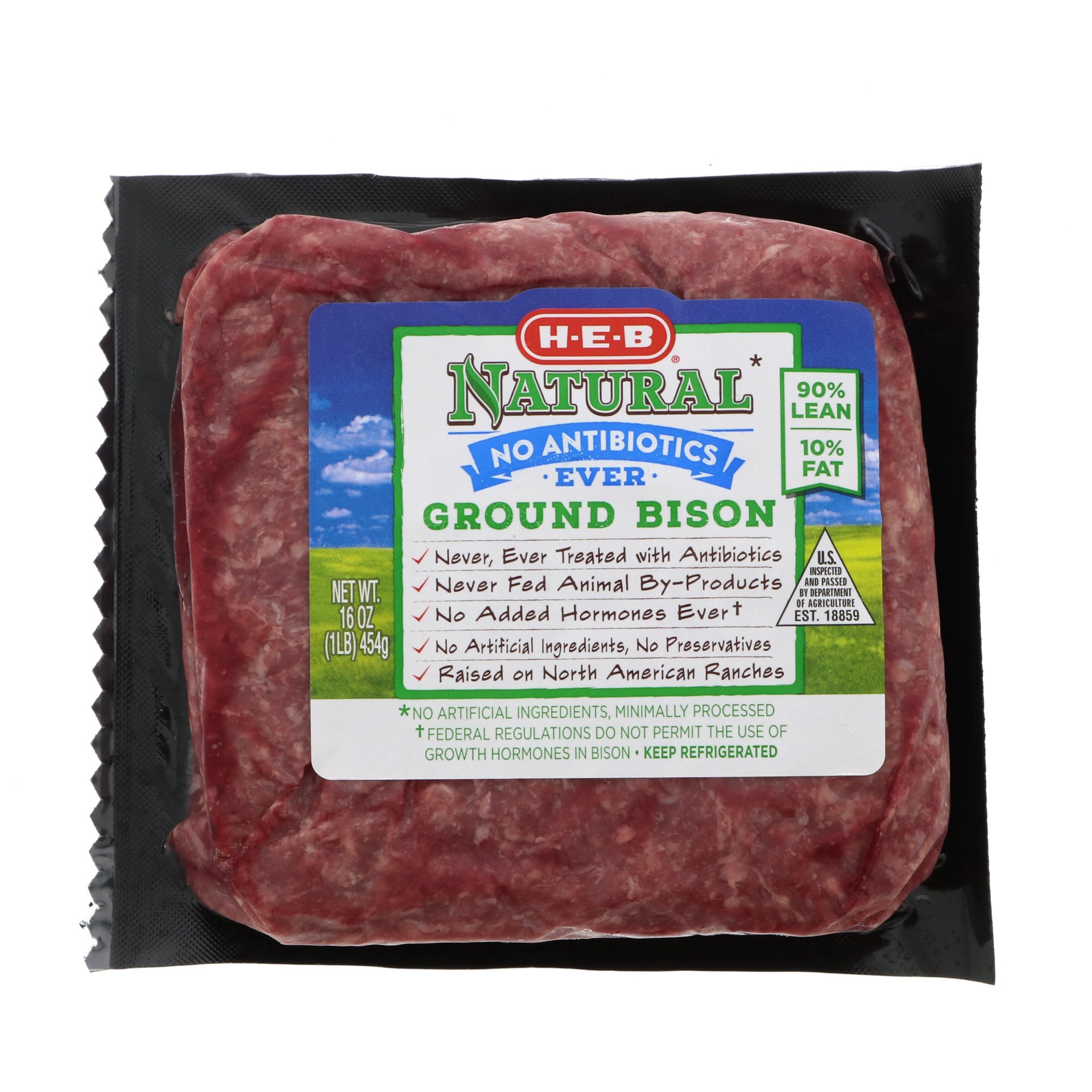 slide 1 of 1, H-E-B Natural Ground Bison, 1 lb