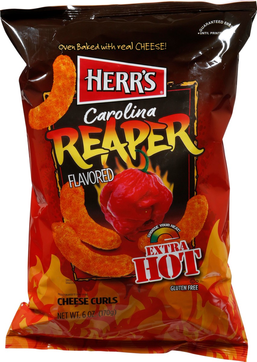 slide 9 of 11, Herr's Carolina Reaper Cheese Curls, 6.5 oz