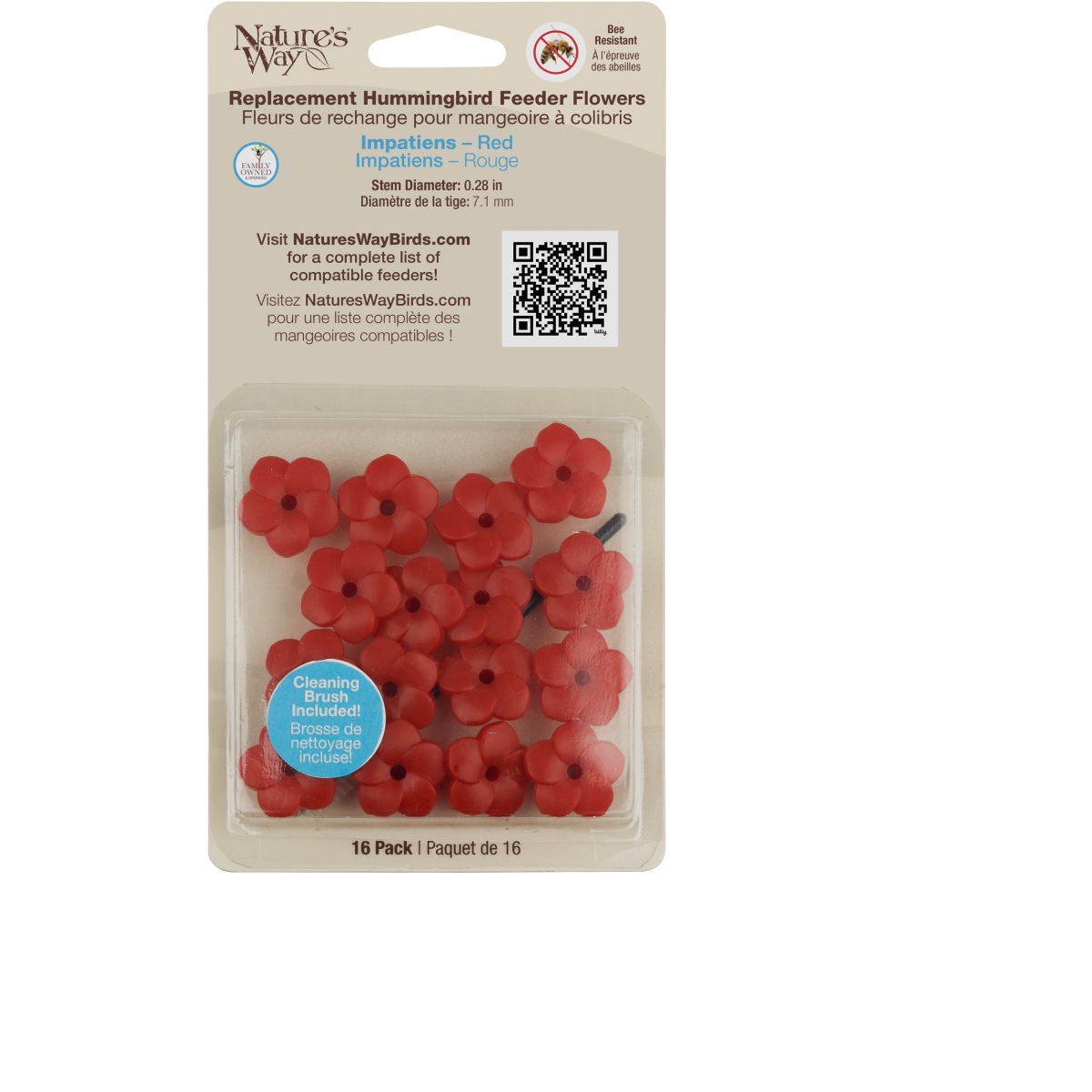 slide 1 of 1, Nature's Way Hb Flowers with Brush - Red, 1 ct