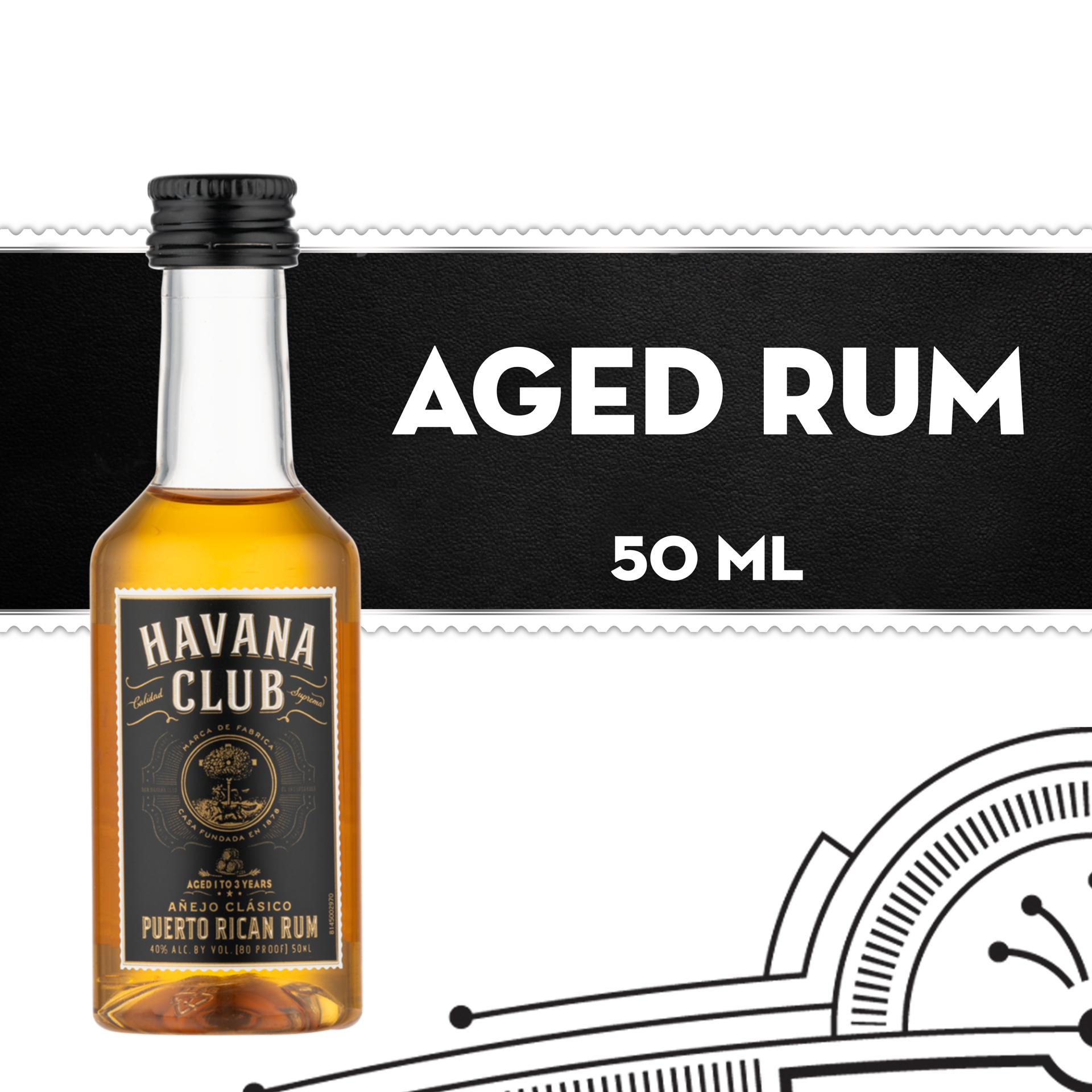 slide 1 of 2, Havana Club Anejo Clsico Rum 40% 5Cl/50Ml, 50 ml