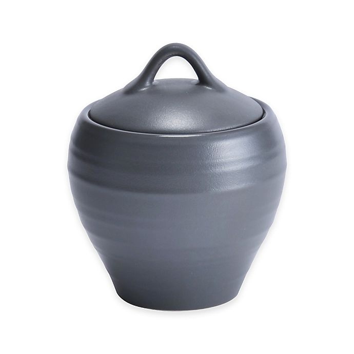 slide 1 of 1, Mikasa Swirl Covered Sugar Bowl - Graphite, 1 ct