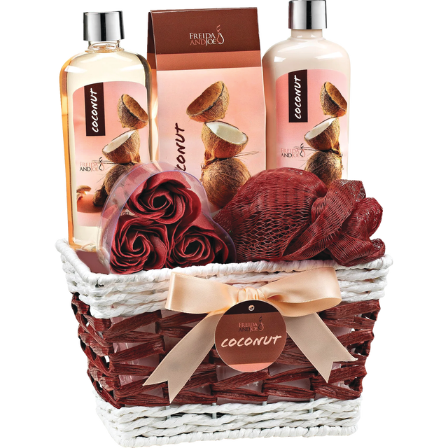 slide 1 of 1, FREIDA & JOE Freida And Joe Bath & Body Basket Coconut Set - 5Pcs, 1 ct