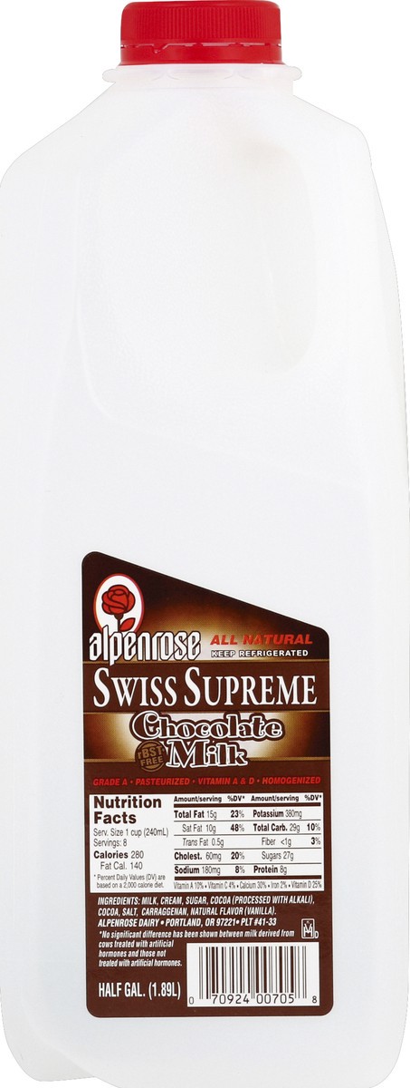 slide 5 of 6, Alpenrose Swiss Supreme Chocolate Milk, 1/2 gal