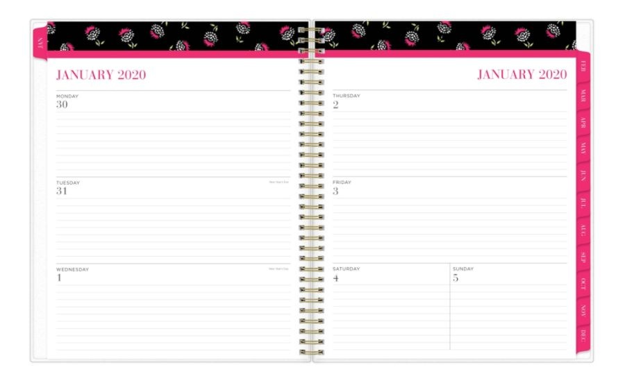 slide 4 of 4, Blue Sky Nicole Miller Weekly/Monthly Wirebound Planner, 8-1/2'' X 11'', Ditzy Dandelion, January To December 2020, 116300, 1 ct