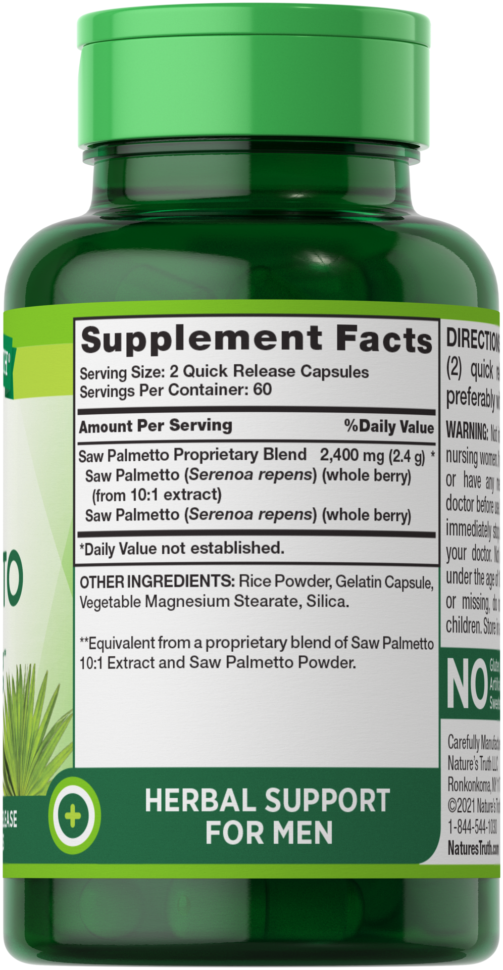 slide 3 of 4, Nature's Truth Saw Palmetto 2,400 mg, 120 ct