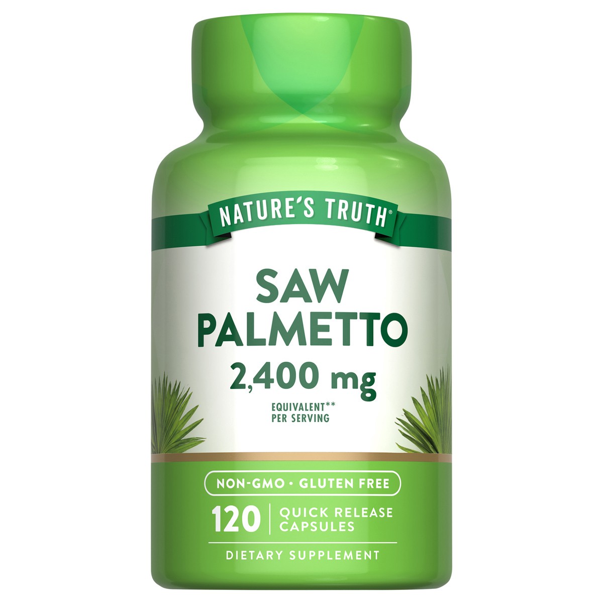 slide 1 of 4, Nature's Truth Saw Palmetto 2,400 mg, 120 ct