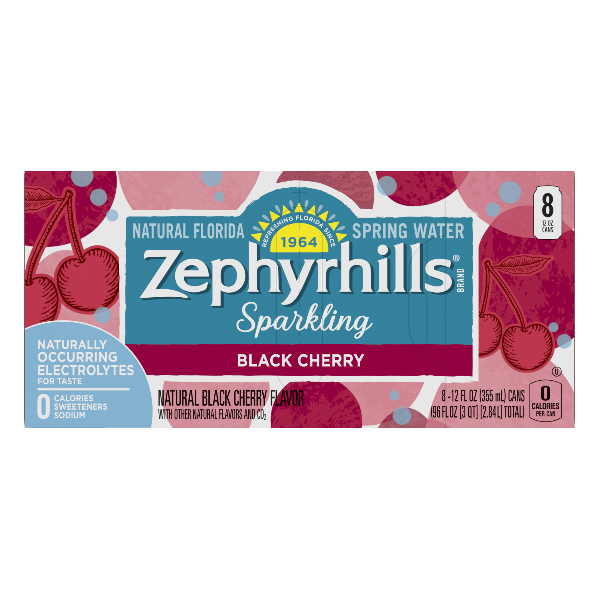 slide 2 of 5, Zephyrhills Sparkling Water, Black Cherry, 12 oz. Cans (8 Count), 8 ct; 12 fl oz