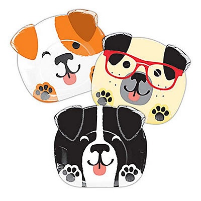 slide 1 of 1, Creative Converting Dog Party Assorted Shape Paper Plates, 8 ct., 9 in