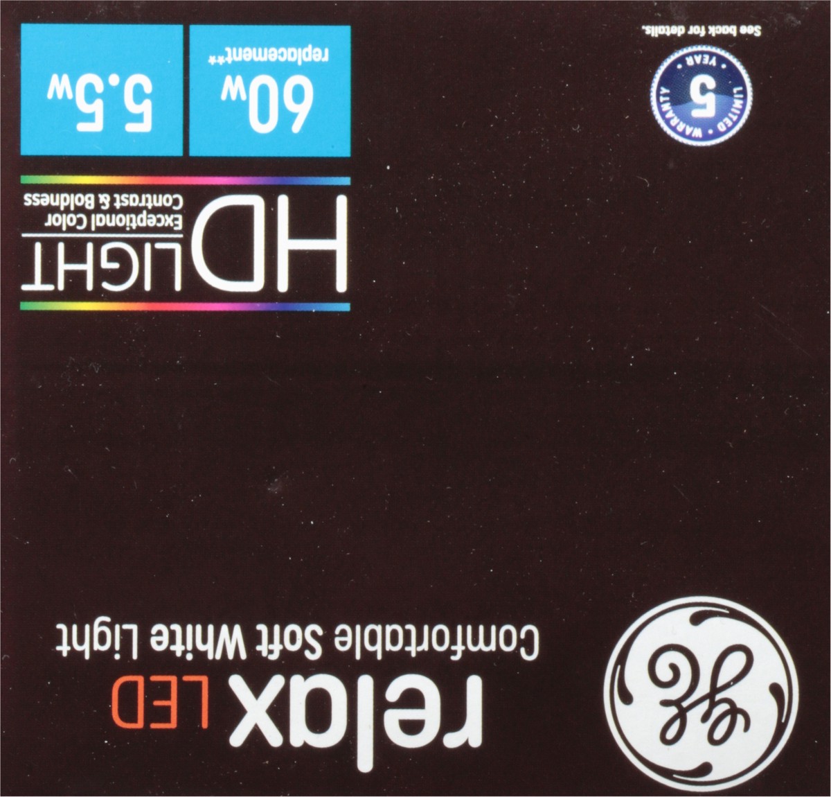 slide 8 of 9, GE Household Lighting Relax LED HD Globe Light Bulb 5.5W 60W Equivalent, 25 1 ct