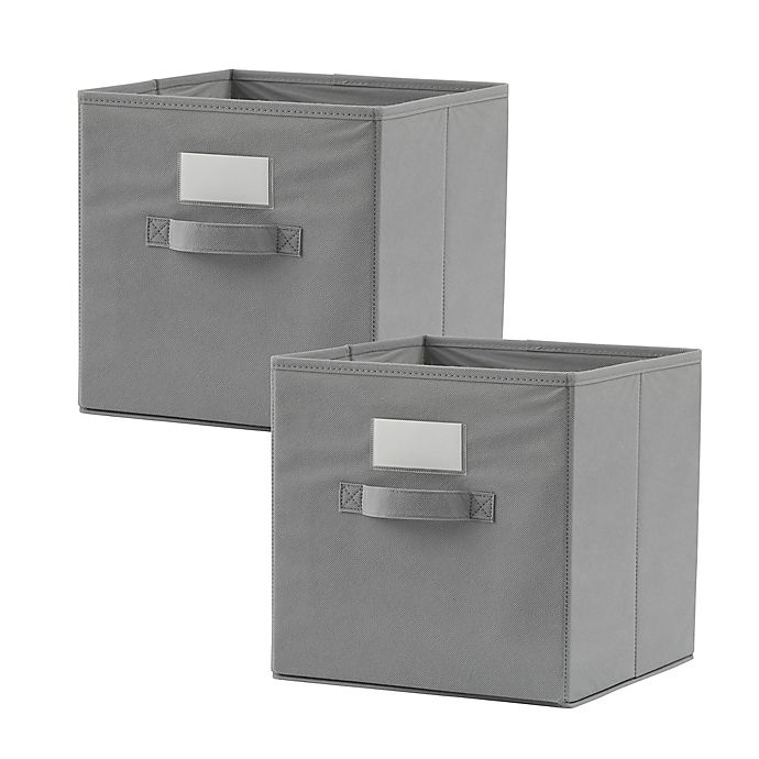 slide 1 of 3, Studio 3B Cube Grid Bins - Grey, 2 ct