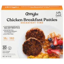 Amylu Foods Mild Breakfast Time Chicken Breakfast Patties 8 oz
