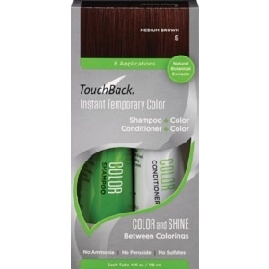 slide 1 of 1, TouchBack Touchback Instant Temporary Color Shampoo And Conditioner Medium Brown, 8 oz