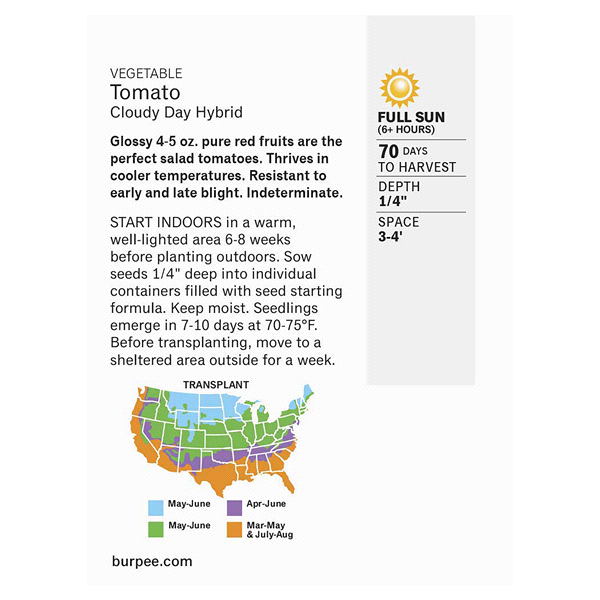 slide 2 of 5, Burpee Tomato Fourth Of July Hybrid Seeds, 1 ct