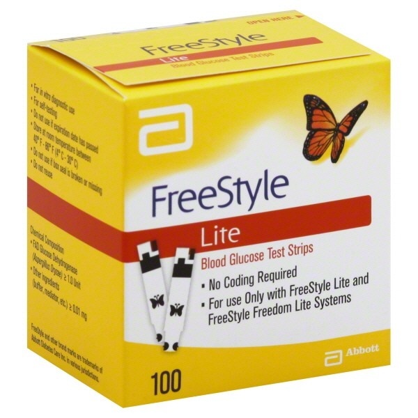 slide 1 of 5, FreeStyle Lite Blood Glucose Test Strips, 100 ct