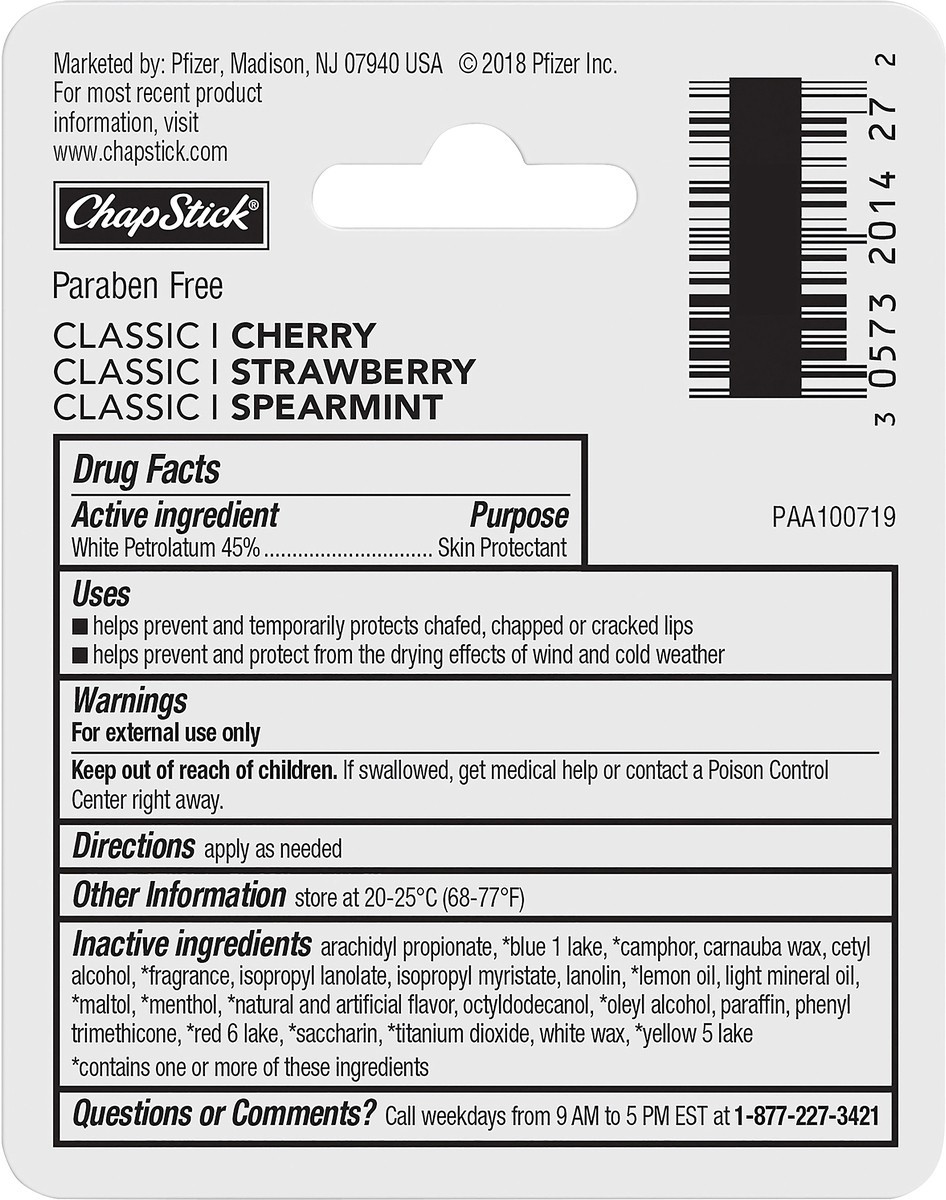 slide 3 of 5, ChapStick Cs/Cherry/Strawbry/Sprmnt - Each, 1 ct