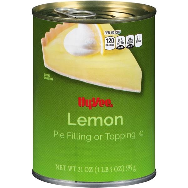 slide 1 of 1, Hy-vee Lemon Pie Filling Or Topping, 21 oz