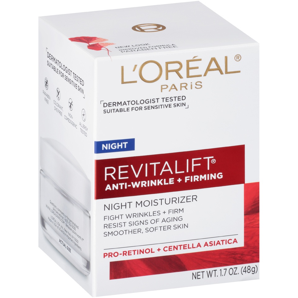 slide 3 of 8, L'Oréal Paris Revitalift Anti-Wrinkle + Firming Night Cream, 1.7 oz