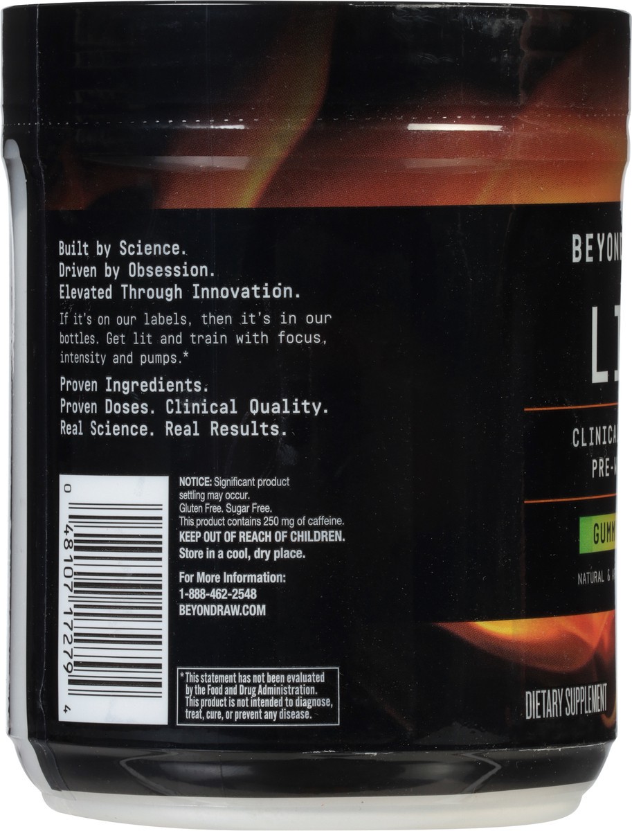 slide 9 of 9, Beyond Raw LIT Clinically Dosed Gummy Worm Pre-Workout 14.9 oz, 14.9 oz