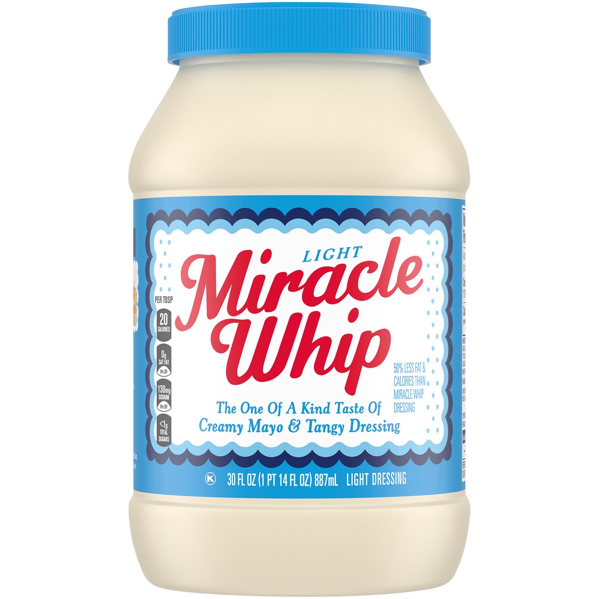 slide 13 of 14, Miracle Whip Light Mayo-like Dressing, 30 fl oz Jar, 30 fl oz