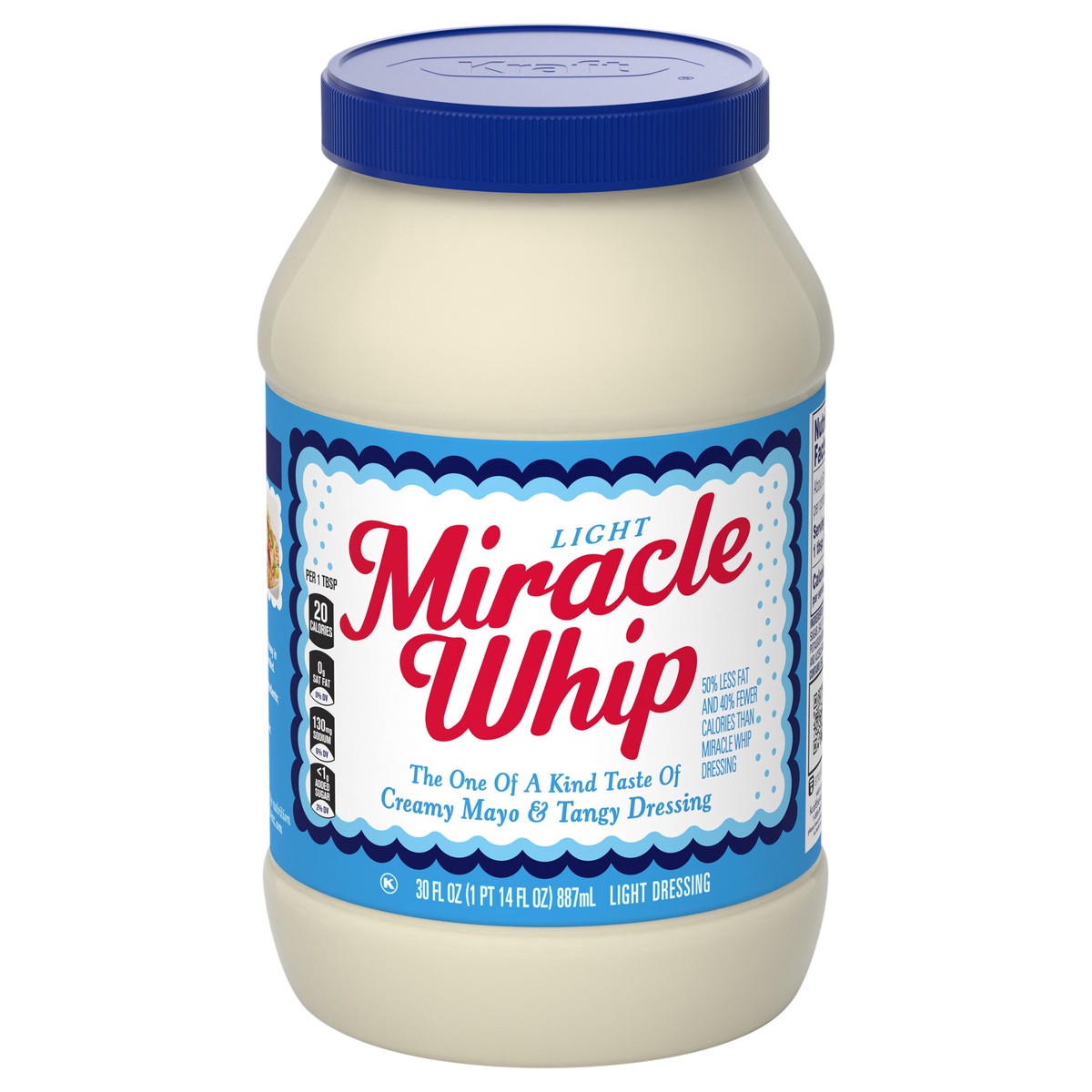 slide 1 of 14, Miracle Whip Light Mayo-like Dressing, 30 fl oz Jar, 30 fl oz