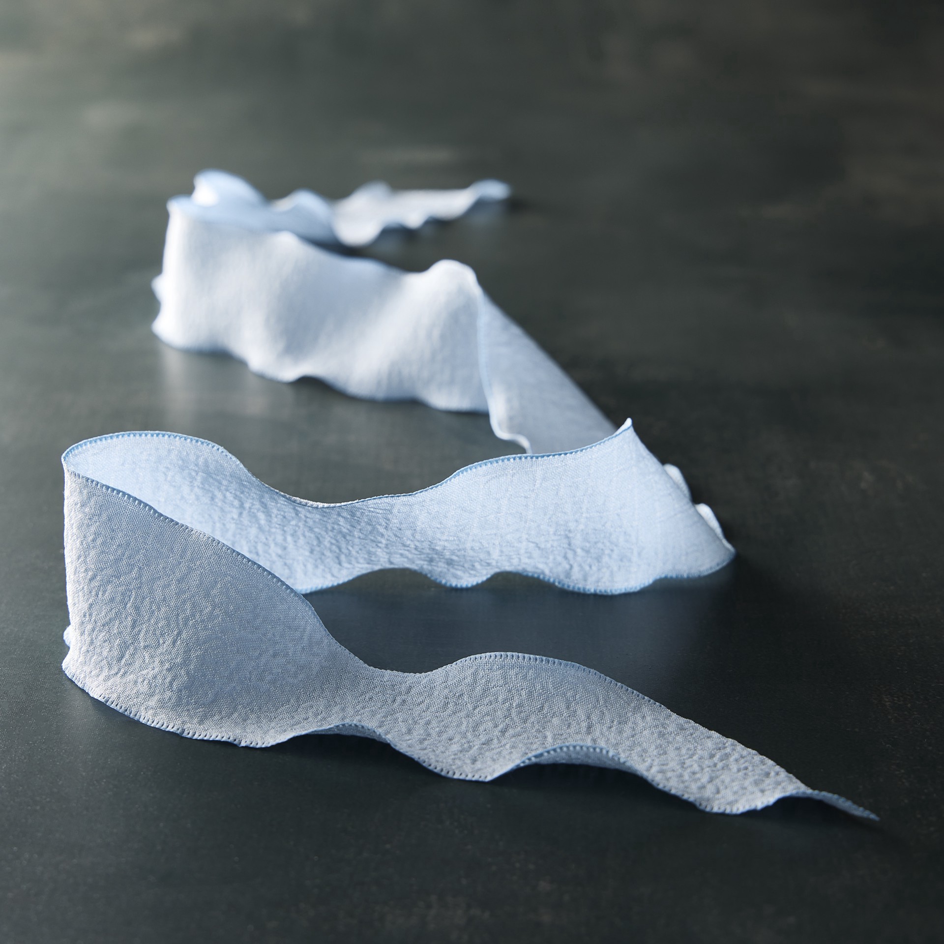 slide 2 of 2, 1.5" X 3yd. Blue Ruffle Edge Ribbon By Celebrate It Classic, 1.5 in x 3 yd