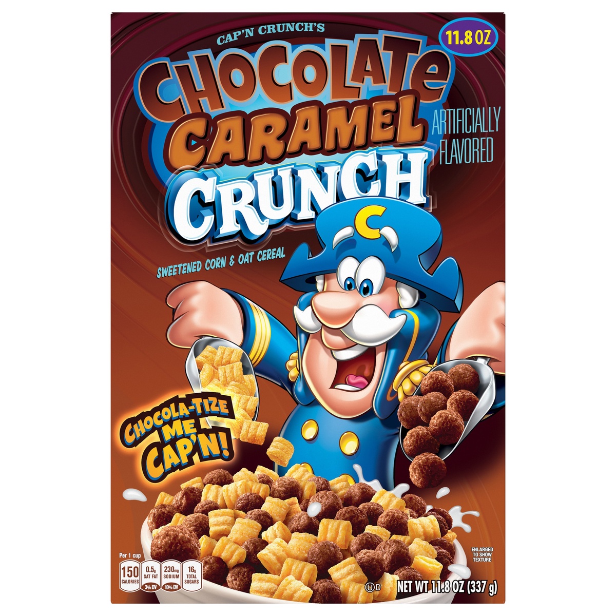 slide 1 of 1, Cap'N Crunch's Sweetened Corn & Oat Cereal Chocolate Caramel Crunch Artificially Flavored 11.8 Oz, 11.8 oz