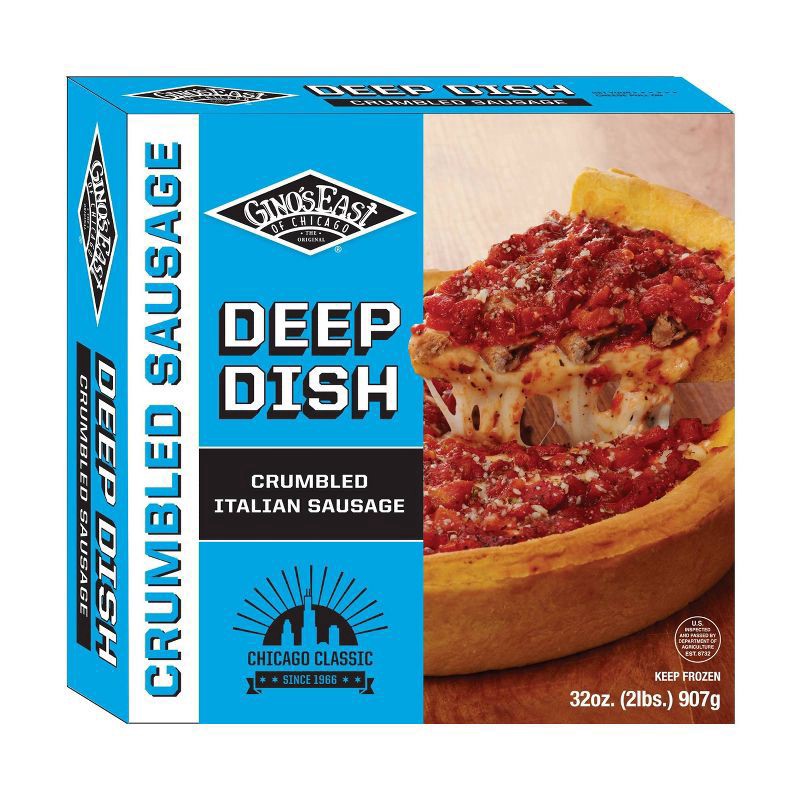 slide 5 of 5, Gino's East Deep Dish Crumbled Sausage Pizza 32 oz, 32 oz