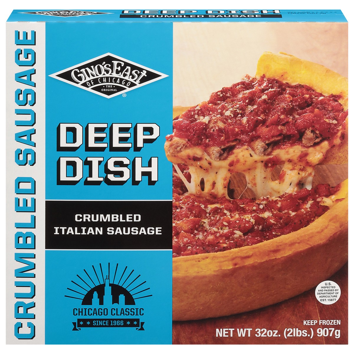 slide 1 of 5, Gino's East Deep Dish Crumbled Sausage Pizza 32 oz, 32 oz