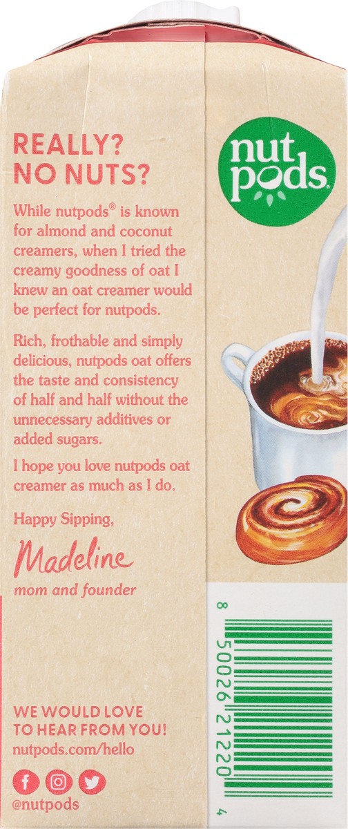 slide 6 of 9, nutpods Unsweetened & Dairy Free Cinnamon Swirl Oat Creamer 11.2 fl oz, 11.2 fl oz