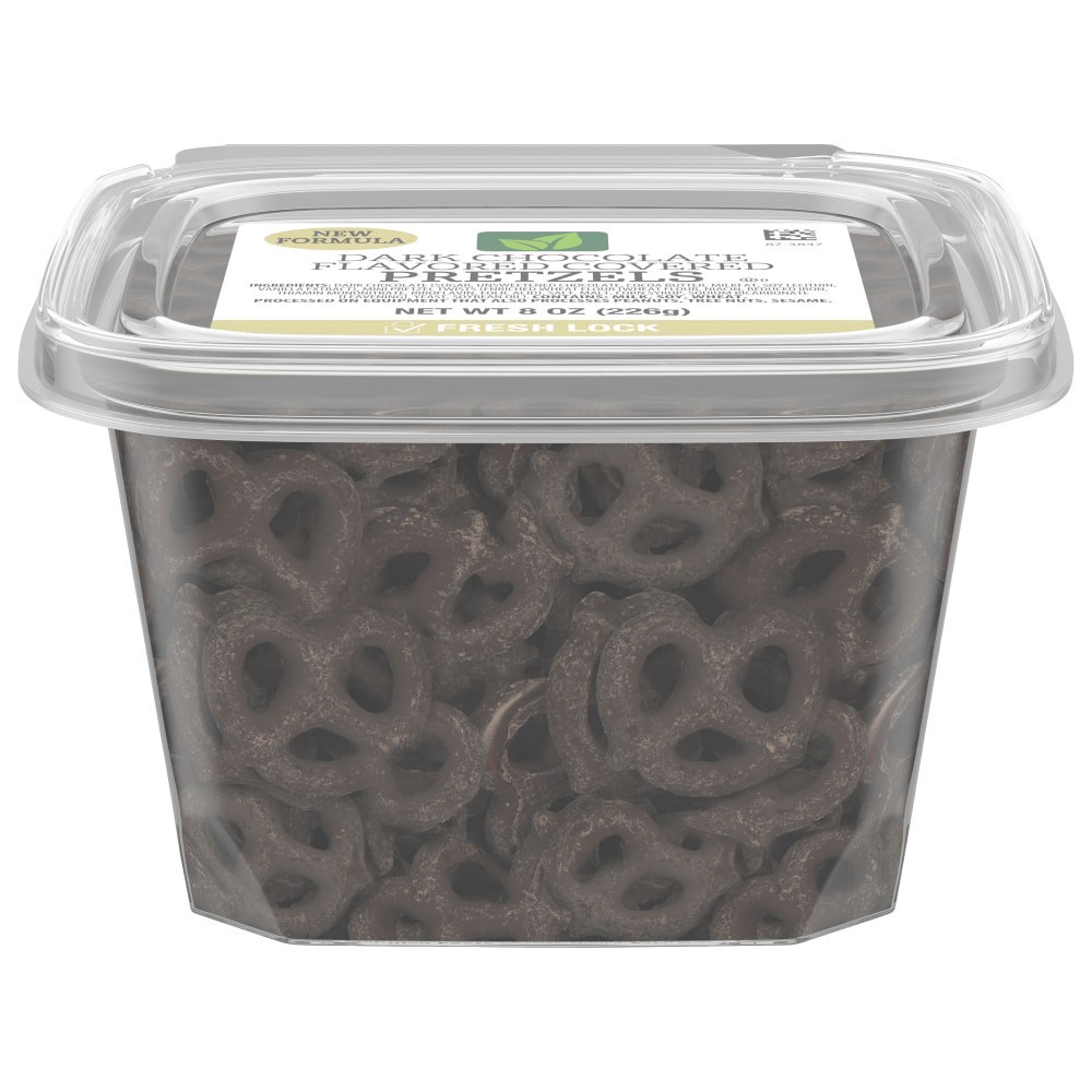 slide 2 of 3, Dark Chocolate Flavored Covered Pretzels, 8 oz