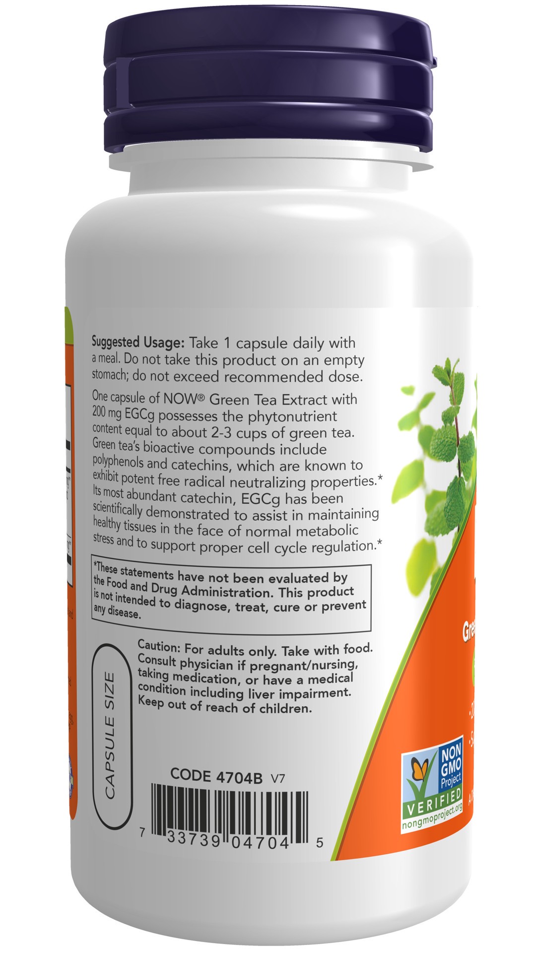 slide 4 of 4, NOW EGCg Green Tea Extract 400 mg - 90 Veg Capsules, 90 ct