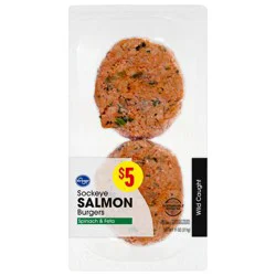 Kroger Spinach & Feta Cheese Sockeye Salmon Burger
