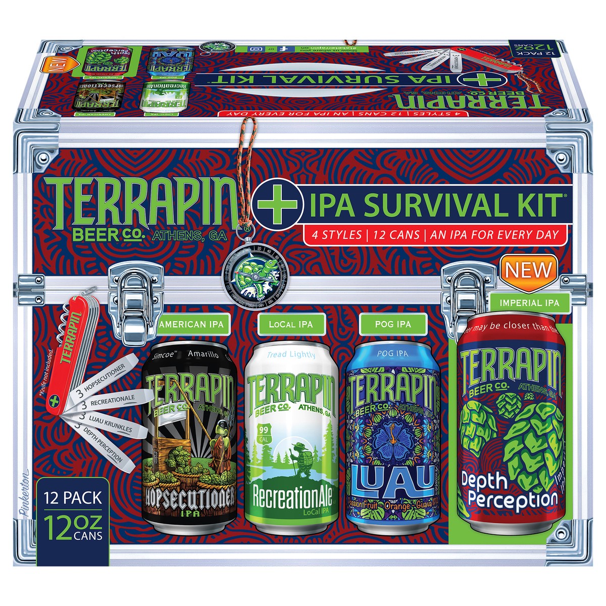 slide 1 of 9, Terrapin Beer Co. Terrapin IPA Survival Kit Craft Beer Variety Pack, 12 ct