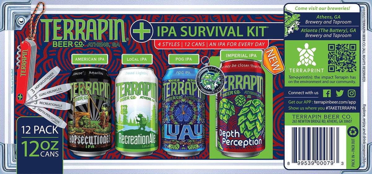 slide 2 of 9, Terrapin Beer Co. Terrapin IPA Survival Kit Craft Beer Variety Pack, 12 ct