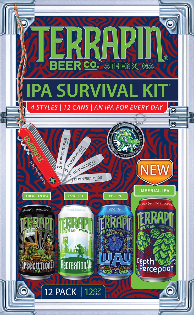 slide 3 of 9, Terrapin Beer Co. Terrapin IPA Survival Kit Craft Beer Variety Pack, 12 ct