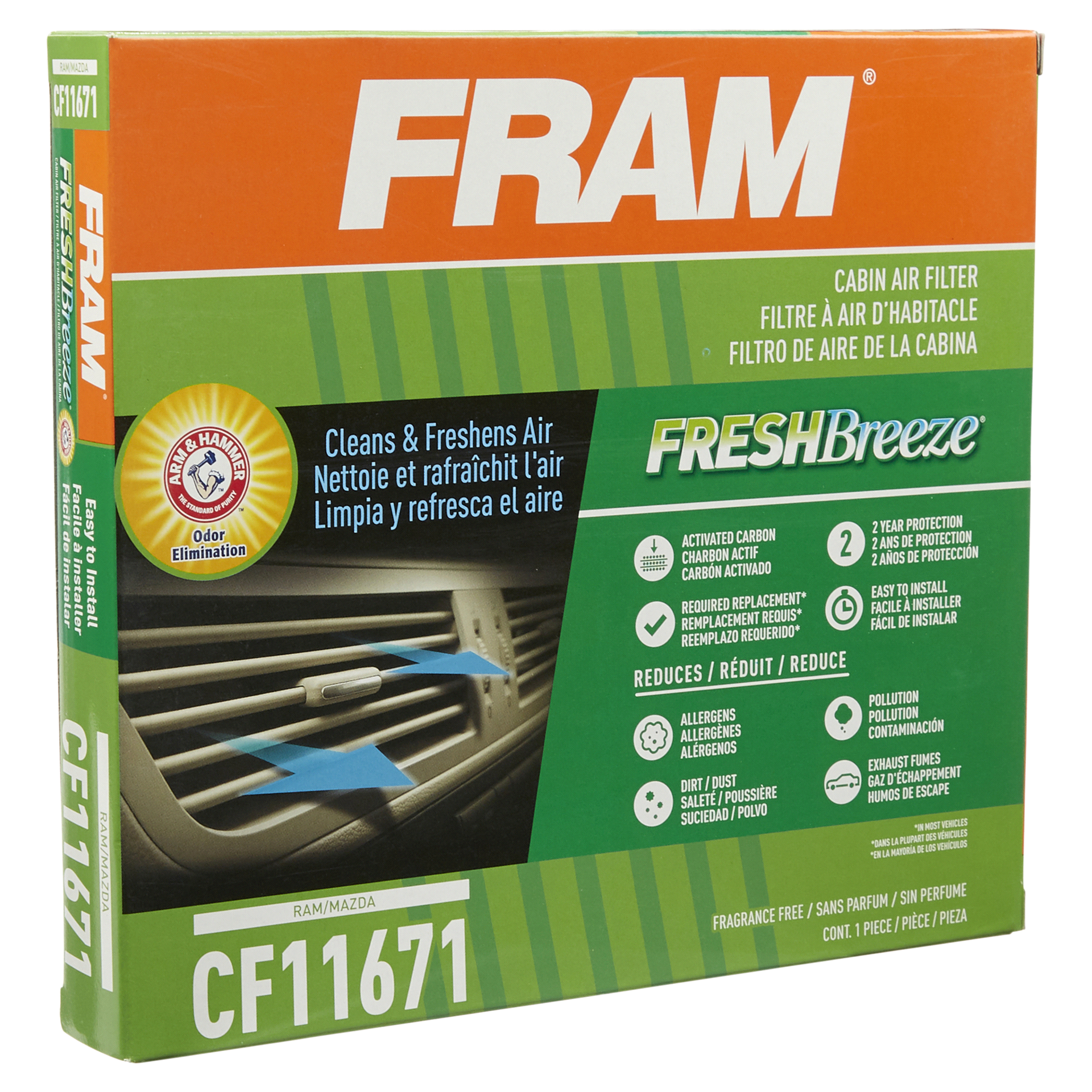 slide 12 of 29, Fram Fresh Breeze Cabin Air Filter CF11671, 1 ct