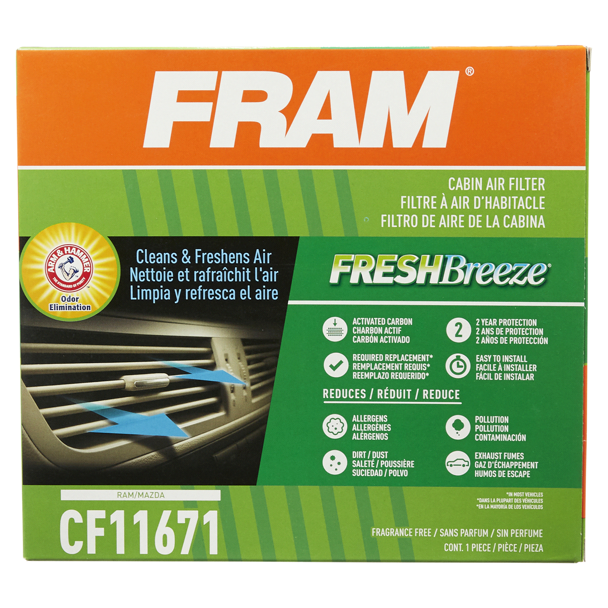 slide 1 of 29, Fram Fresh Breeze Cabin Air Filter CF11671, 1 ct