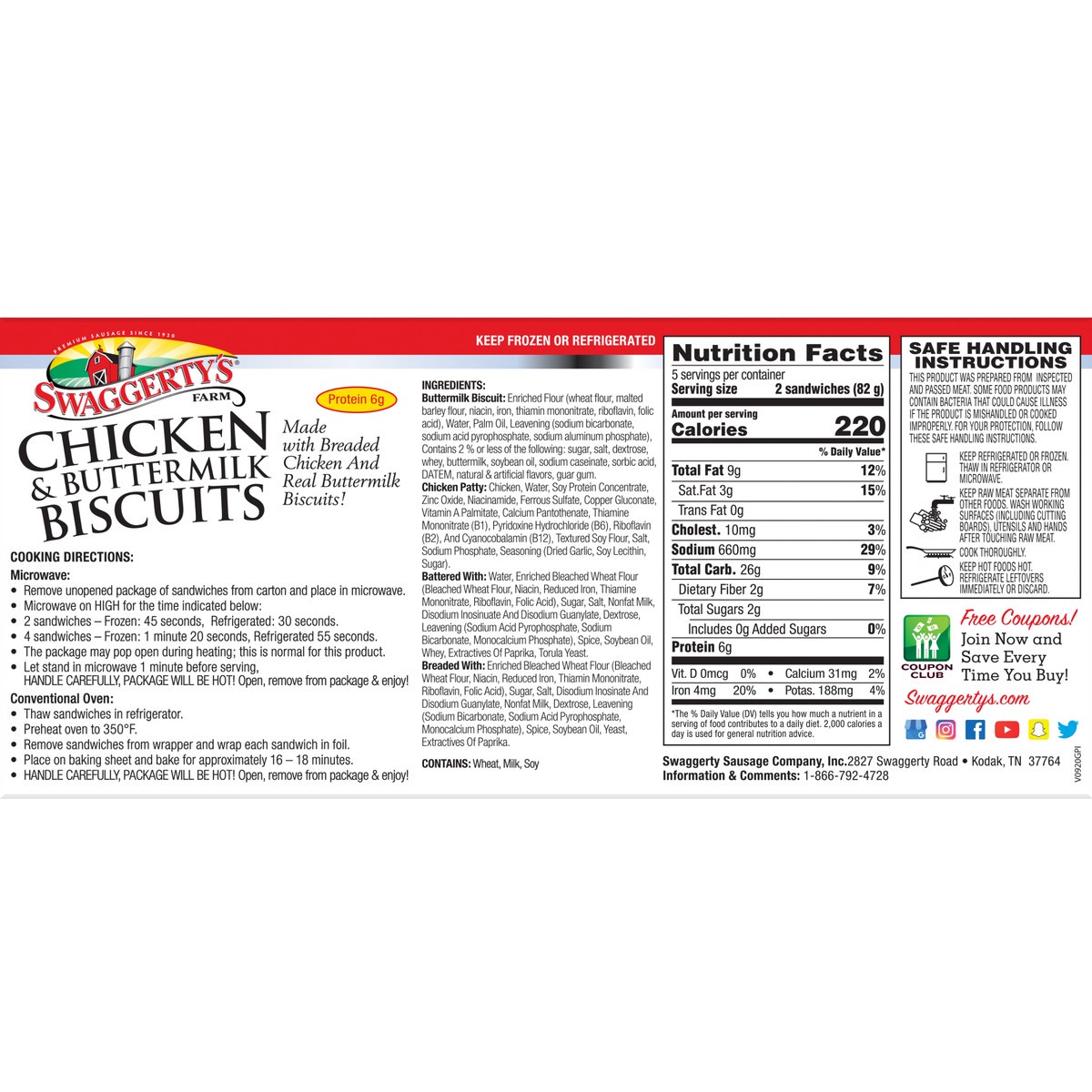 slide 8 of 11, Swaggerty's Farm Breakfast Sandwiches, 19.2 oz