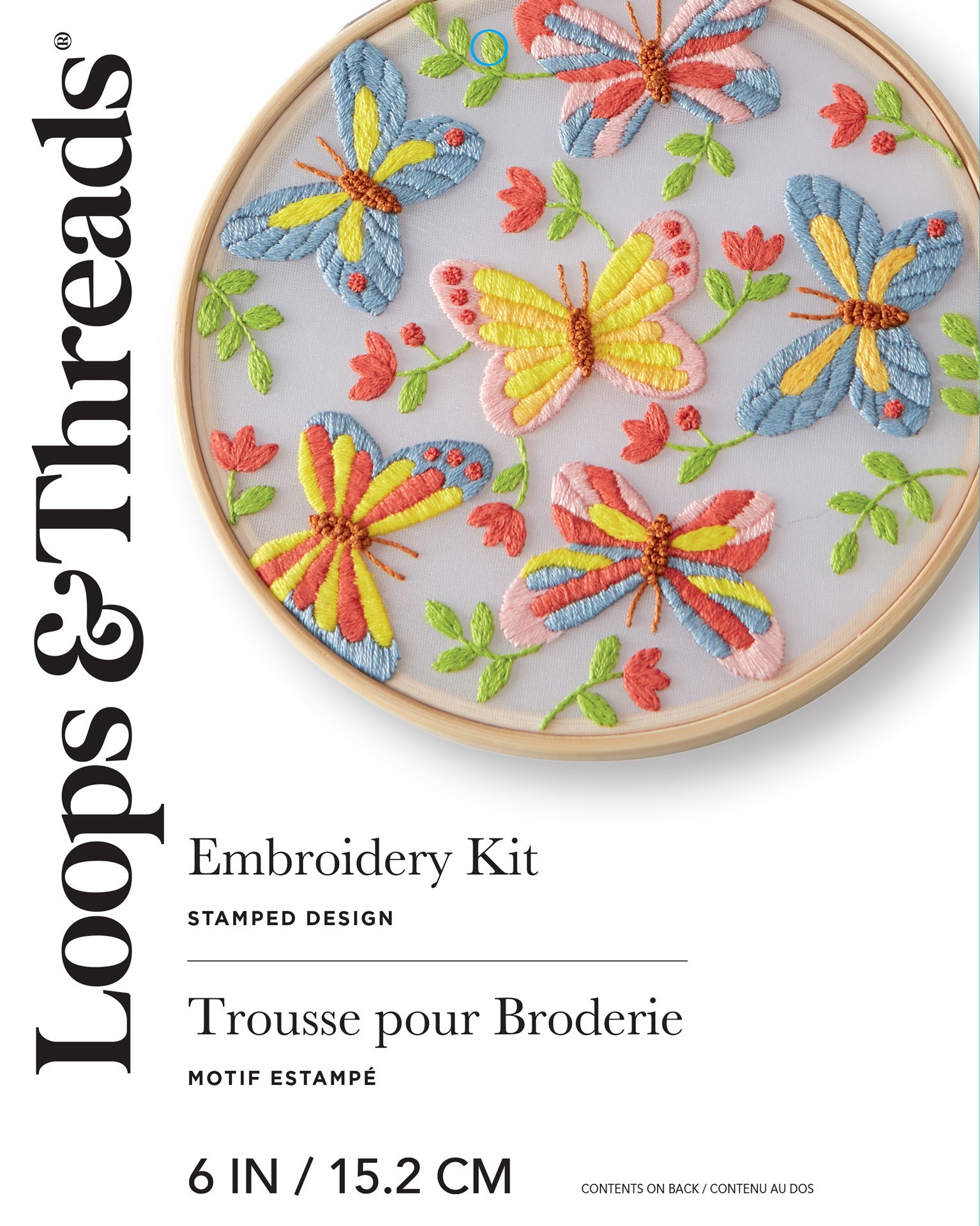 slide 2 of 5, 6" Butterflies Embroidery Kit By Loops & Threads, 6 in