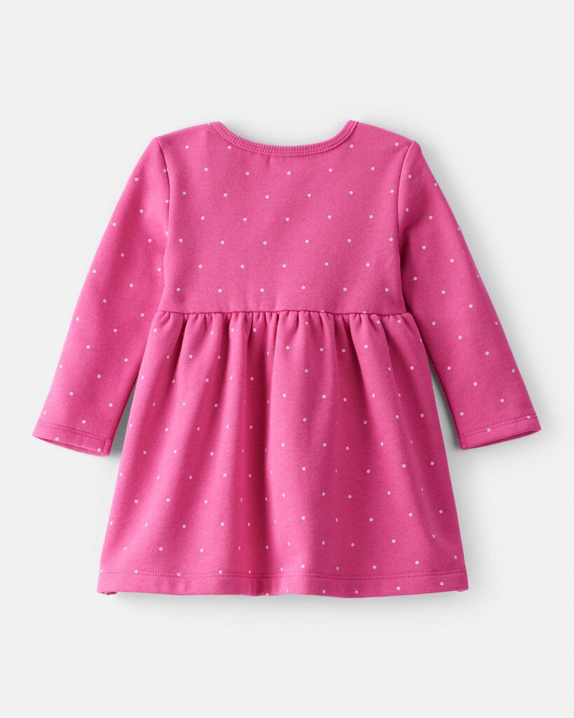 slide 2 of 3, Carter's Baby Girl DayDream Fleece Polka Dot Knit Dress - Pink Fuchsia 18M, 1 ct