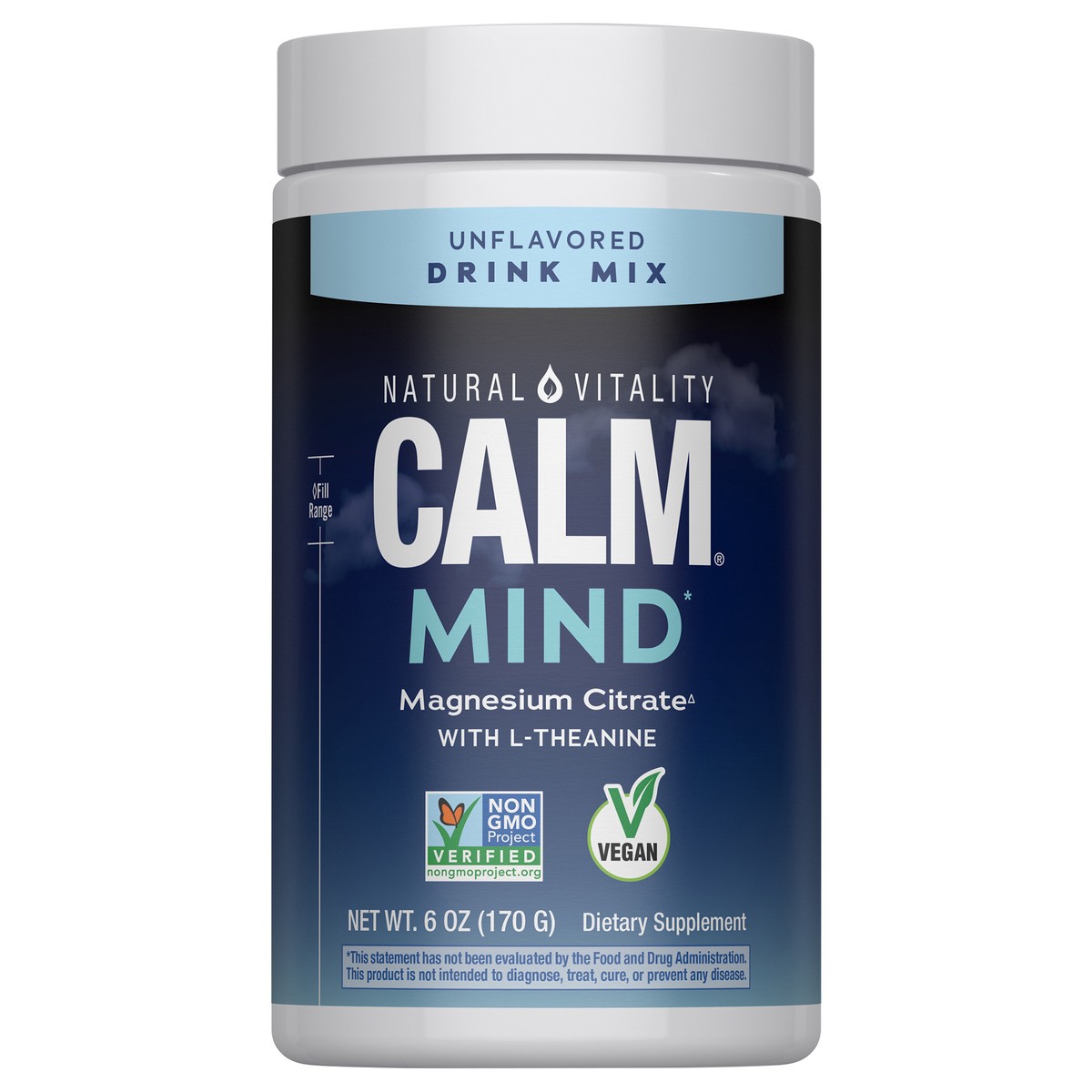 slide 2 of 2, Natural Vitality CALM Mind Unflavored Magnesium Supplement Drink Mix 6 oz, 6 oz