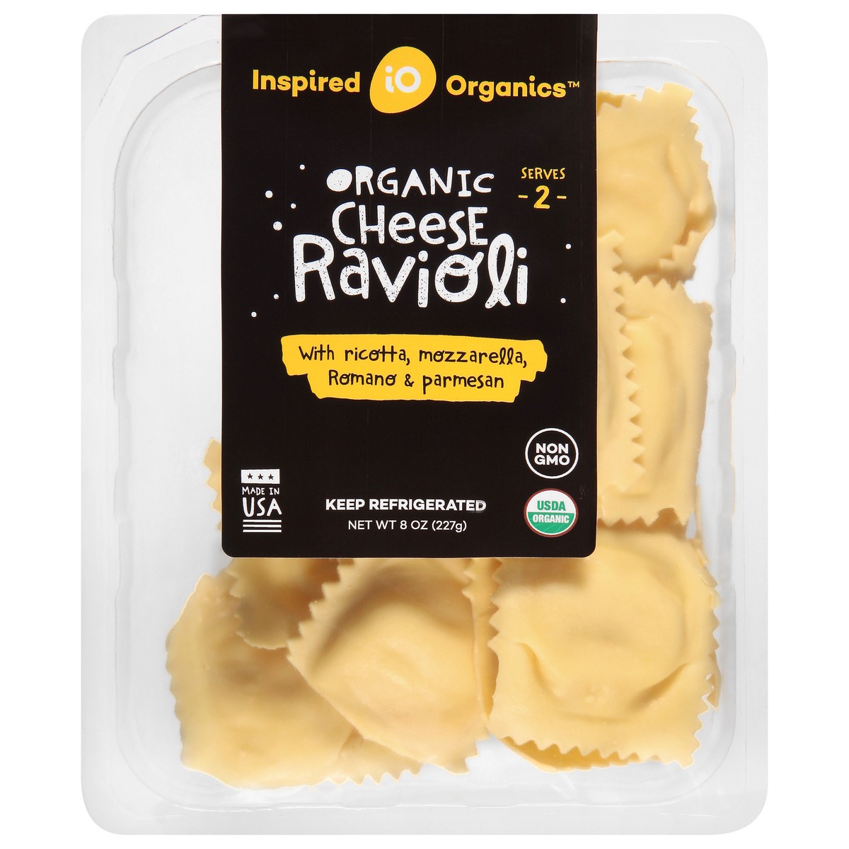 slide 1 of 9, Inspired Organics Organic Cheese Ravioli, 8 oz