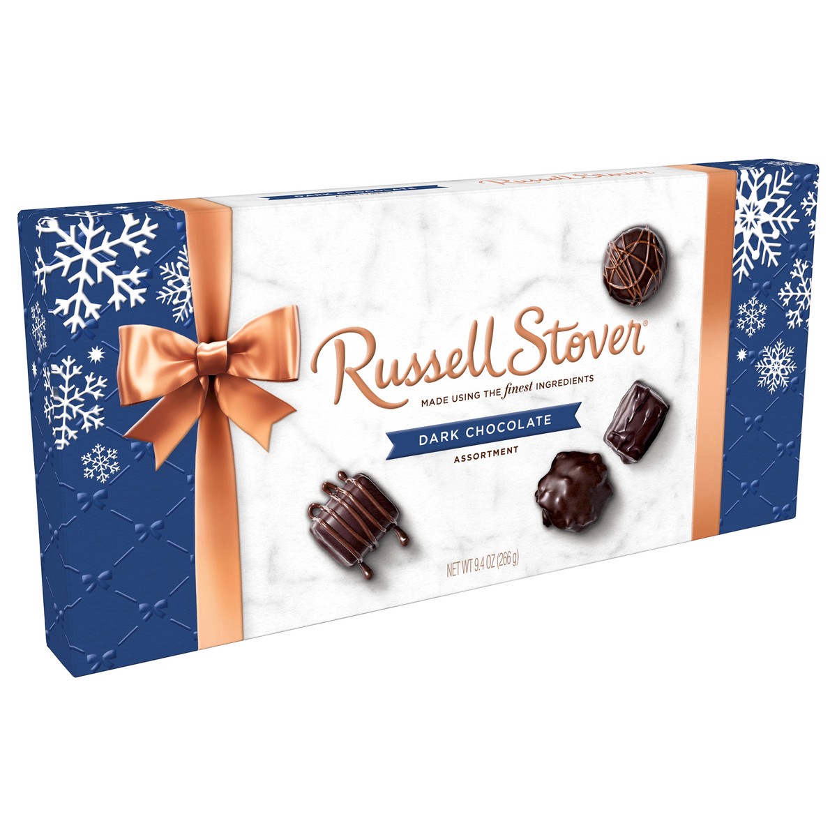 slide 6 of 10, Russell Stover Dark Chocolate Assortment Holiday Bowline Box, 9.4 oz