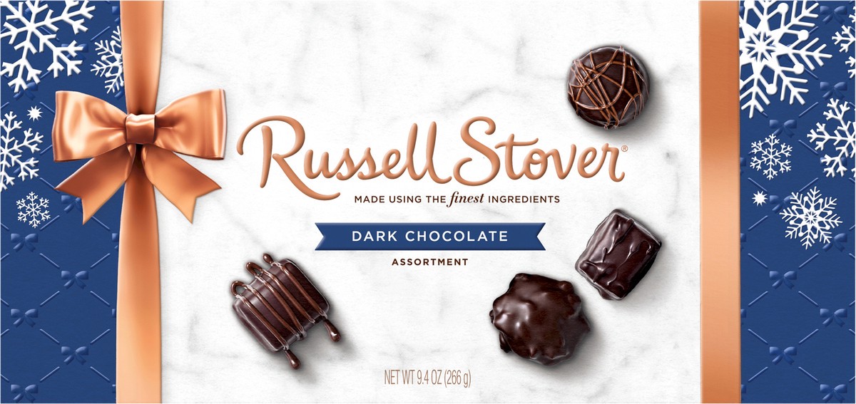 slide 9 of 10, Russell Stover Dark Chocolate Assortment Holiday Bowline Box, 9.4 oz