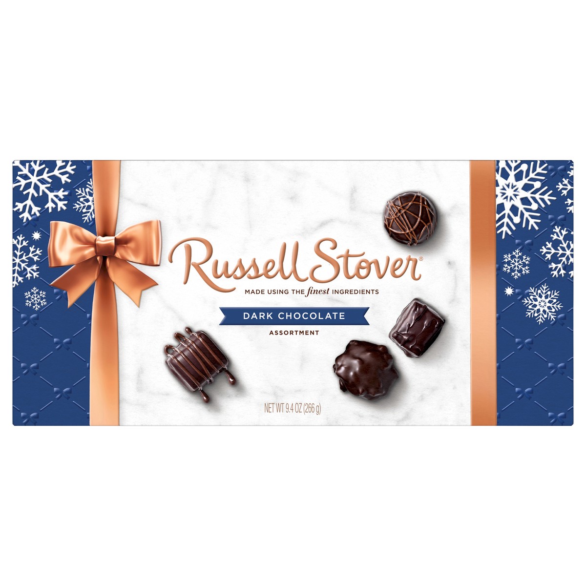 slide 10 of 10, Russell Stover Dark Chocolate Assortment Holiday Bowline Box, 9.4 oz