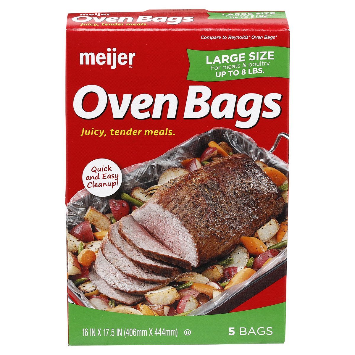 slide 1 of 2, Meijer Oven Bags, Large, 5 ct